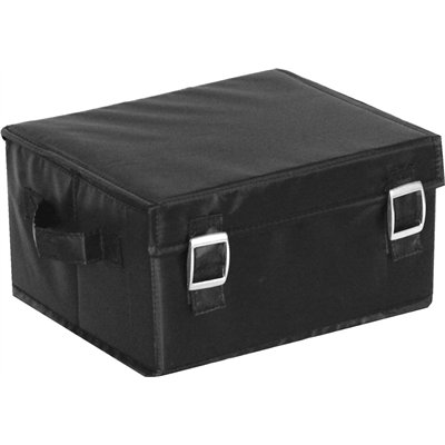 MONDEX - Malle de Rangement Noire Avec Couvercle Medium 26x22x14cm