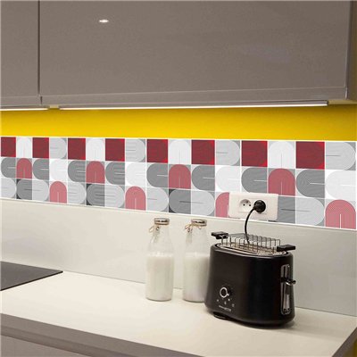 ACCESS DECO - Carrelage Adhésif 3D Colure Rouge