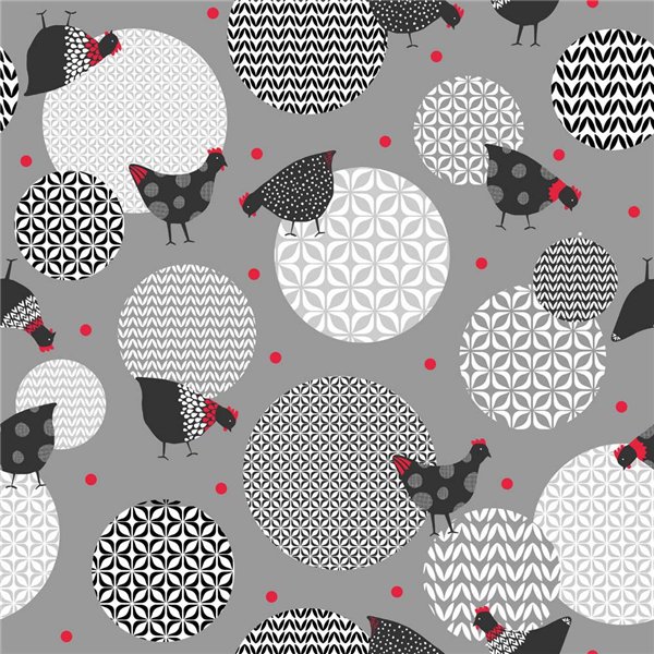 ACCESS DECO - Toile Cirée Déco 140cmx20m Picotti Gris