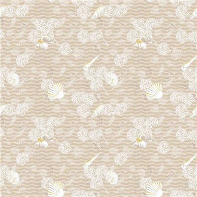 ACCESS DECO - Toile Cirée Déco Coquillage Beige 140cm x 20m