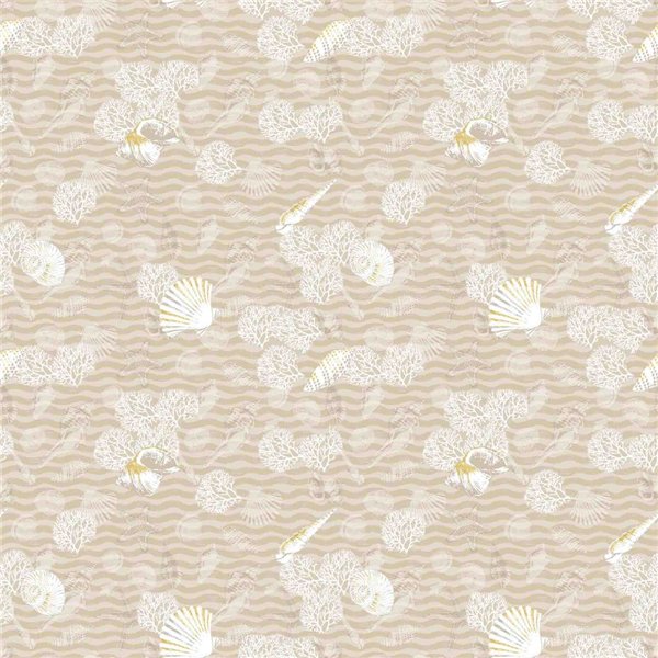 ACCESS DECO - Toile Cirée Déco Coquillage Beige 140cm x 20m