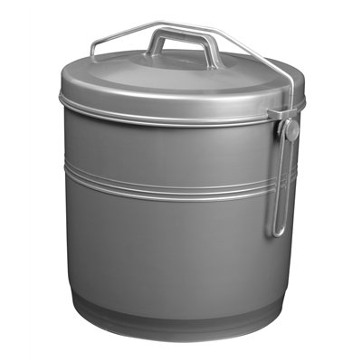 ALUMINIUM ET PLASTIQUES - Poubelle Étrier Gris Silver 16L