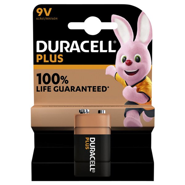 DURACELL - Piles Alcalines 9V Plus 6LR61 Blister de 1