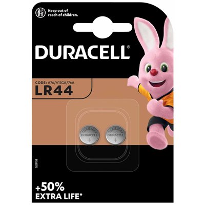 DURACELL - Piles Boutons Alcaline LR44 V13GA 1V5 Blister de 2