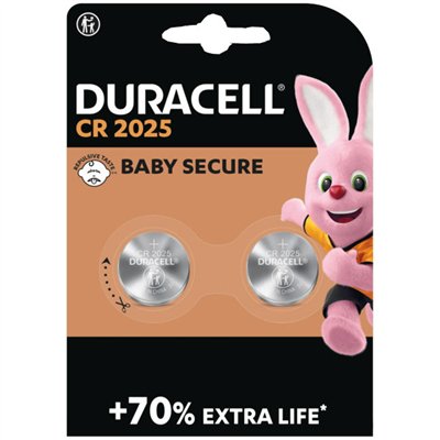 DURACELL - Piles Boutons Lithium DL2025 3V Blister de 2