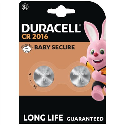 DURACELL - Piles Boutons Lithium CR2016 3V Blister de 2