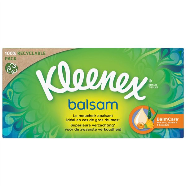 KLEENEX - Boîte de 64 Mouchoirs Balsam