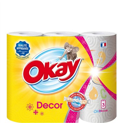 OKAY - Essuie-Tout Décoré 3 Rouleaux