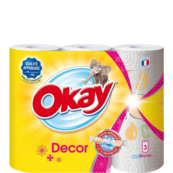 OKAY - Essuie-Tout Décoré 3 Rouleaux