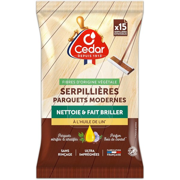 O CEDAR - Serpillères Parquet Ciré x15