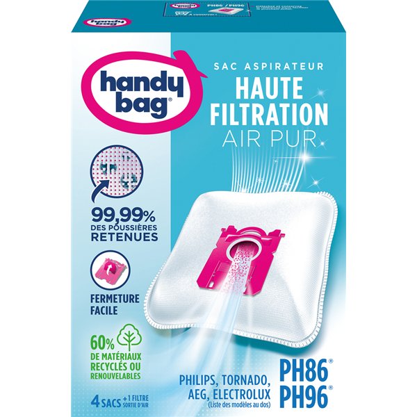 HANDY BAG - Sac aspirateur handy bag non tissé x4 philips ph86