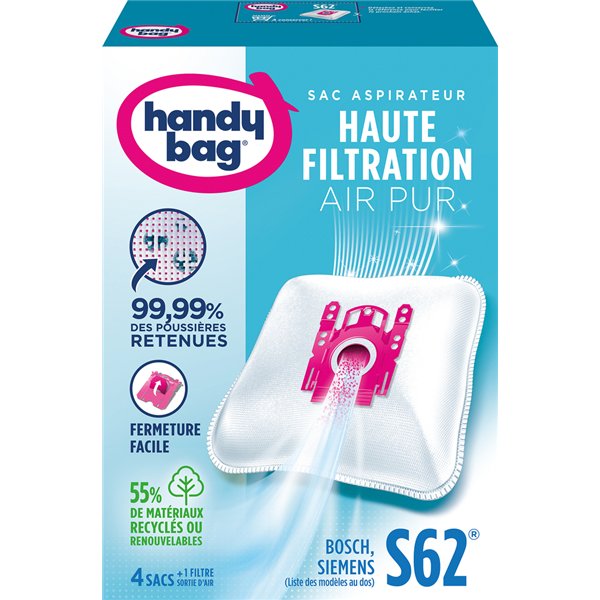 HANDY BAG - Sac aspirateur handy bag non tissé x4 bosch s62