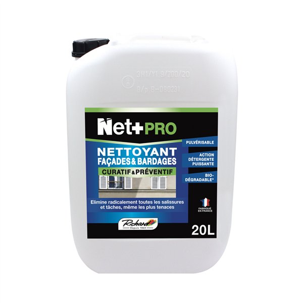 RICHARD - Nettoyant Façades & Bardages Biodégradable Net+Pro 20L