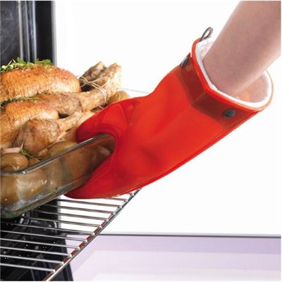 MASTRAD - Gant de cuisine silicone & coton Rouge