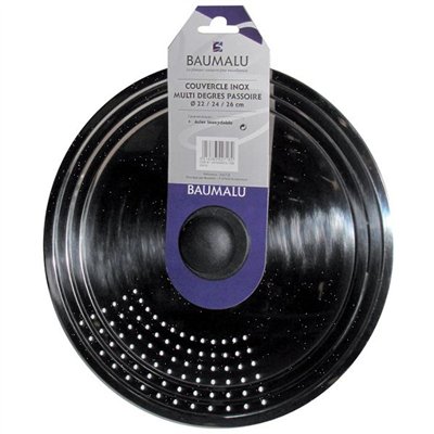 BAUMALU - Couvercle passoire multi-diamètres 22/24/26 cm