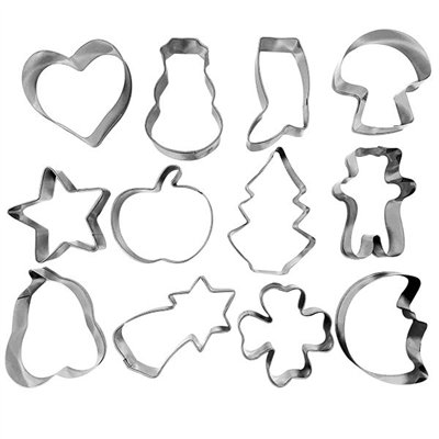 PATISSE - Lot de 12 découpoirs / Emporte-pièces Assortis sur cercle