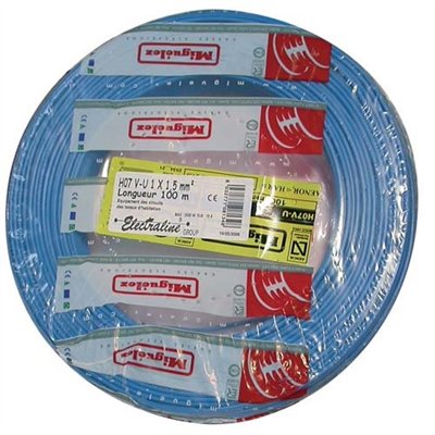 ELECTRALINE - Câble H07VU 1.5 100m bleu