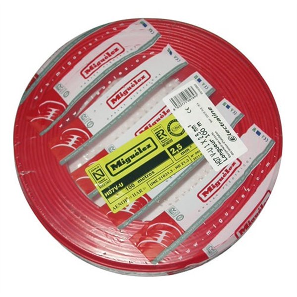 ELECTRALINE - Câble H07VU 2.5 100m rouge