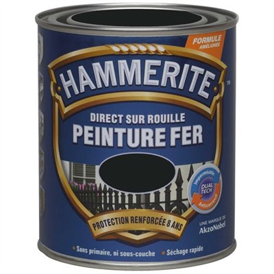 HAMMERITE - Hammerite ferronnerie mat 0.750l noir 071120