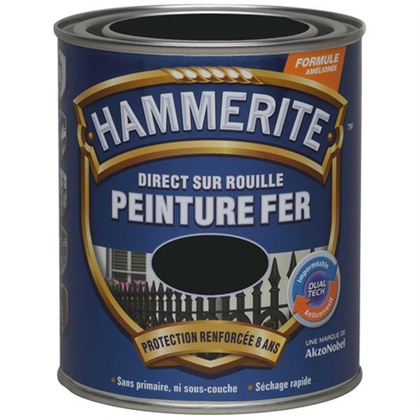 HAMMERITE - Hammerite ferronnerie mat 0.750l noir 071120