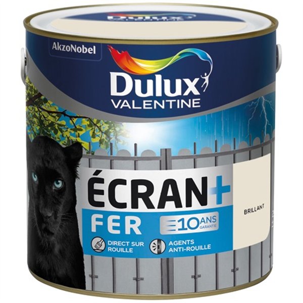 DULUX VALENTINE - Ecran fer brillant 2l blanc crème