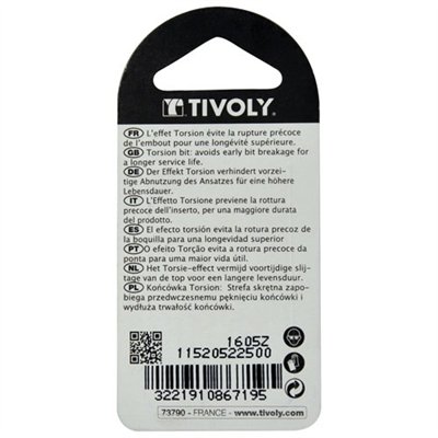 TIVOLY - Embout torsion TX 25 L25 blister de 2