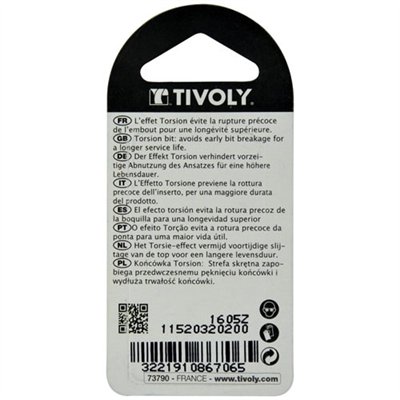 TIVOLY - Embout torsion PH 2 L25 blister de 2