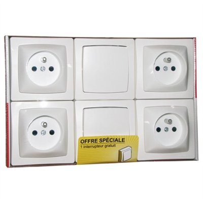 LEGRAND - Asl prises et interrupteurs saillie lot de 6p.