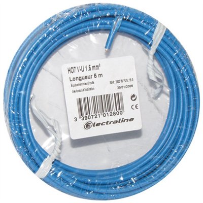 ELECTRALINE - Câble H07VU 1x2.5 25m bleu couronne