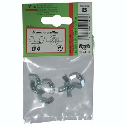 VYNEX - Ecrou à oreilles d.4mm x7 sc