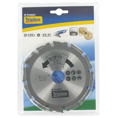 TIVOLY - Lame scie circulaire pour meuleuse 125mm