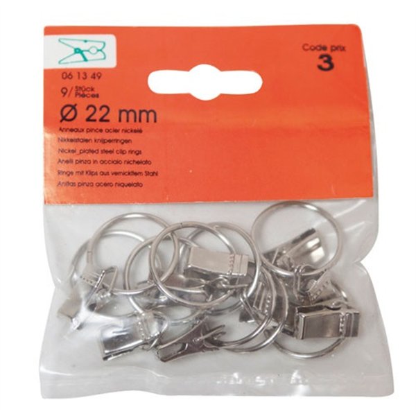 VYNEX - Anneau pince nickelé d.22 x9 sc