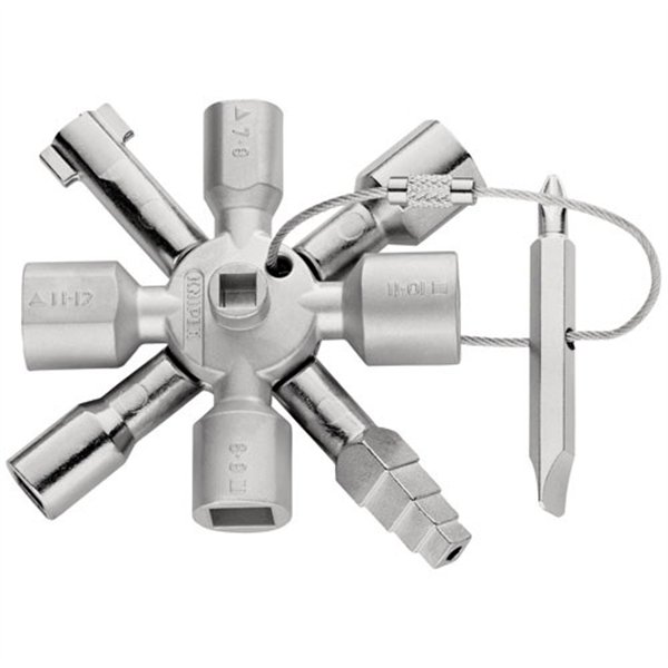 KNIPEX - Clé universelle pour armoire 10 empreintes+embout Twinkey