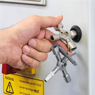 KNIPEX - Clé universelle pour armoire 10 empreintes+embout Twinkey