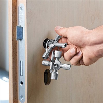 KNIPEX - Clé universelle pour armoire 10 empreintes+embout Twinkey