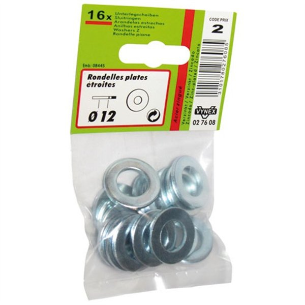 VYNEX - Rondelle plate étroite d.12 azi sachet