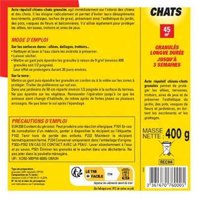 ACTO - Répulsif chien chat 400gr acto rech4