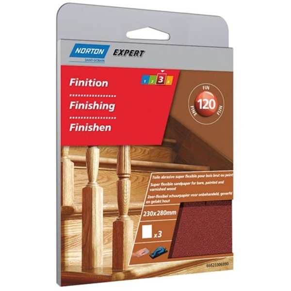 NORTON - Toile abrasive superflex grain 120 x3 sc