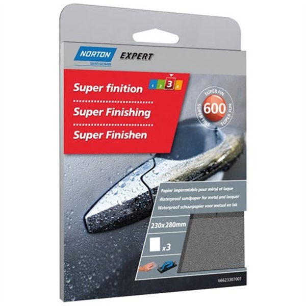 NORTON - Papier imperméable grain 600 x3 sc