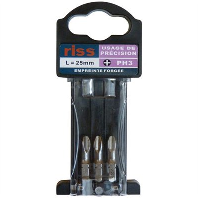 RISS - Embout philips PH1 25mm forgé blister de 3