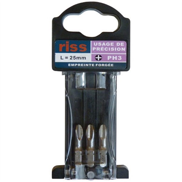 RISS - Embout philips PH1 25mm forgé blister de 3
