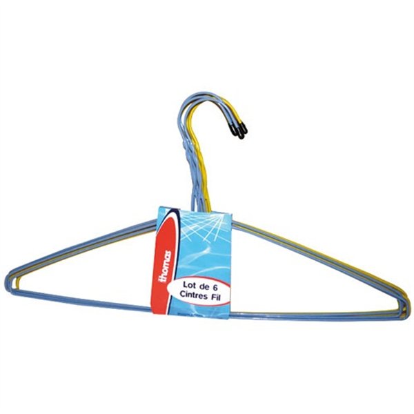 THOMAS - Cintres fil plastifiés lot de 6