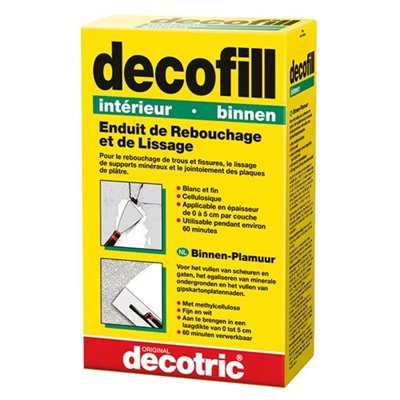 DECOTRIC - Enduit poudre rebouchage et lissage Decofill intérieur 1kg
