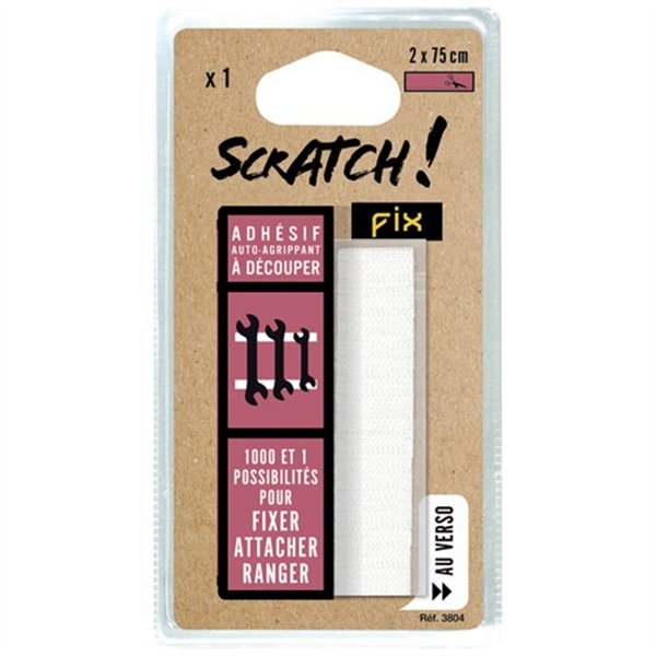 SCRATCH FIX - Bande adhésive scratch blanche 2 x750mm