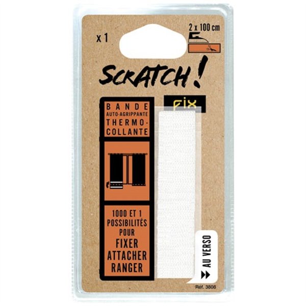 SCRATCH FIX - Bande thermocollante velcro blanche 1mx20mm