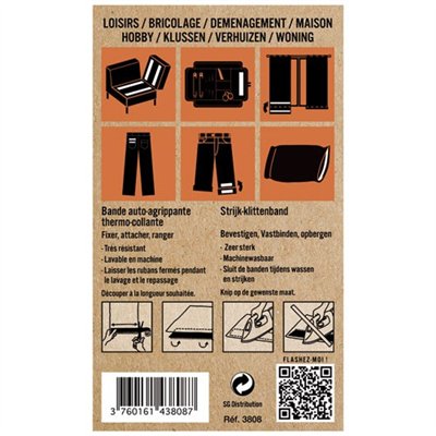 SCRATCH FIX - Bande thermocollante velcro blanche 1mx20mm