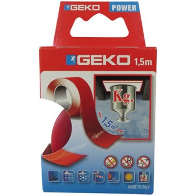 GEKO - Adhésif double face extra fort - 19 mm x 1,5 m