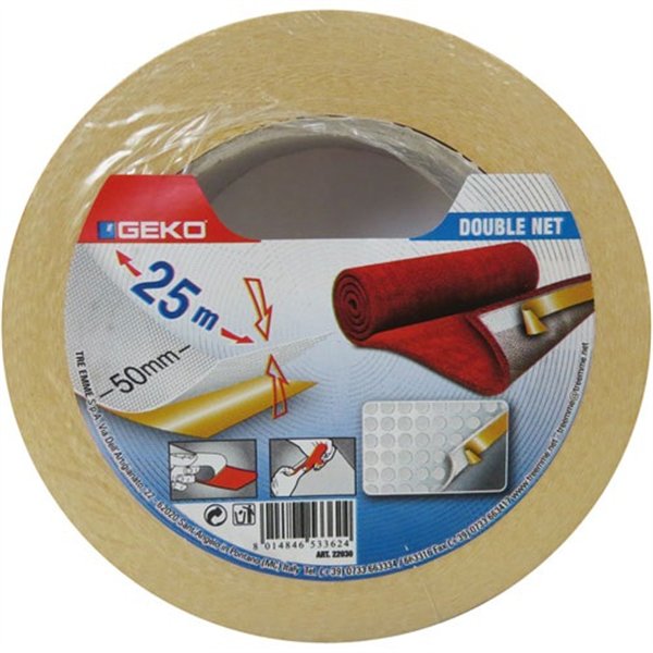 GEKO - Adhésif double face tissu 50mmx25m