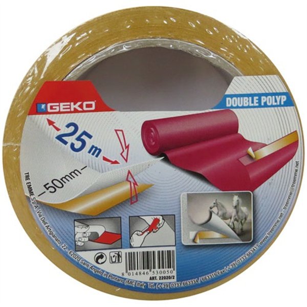 GEKO - Adhésif double face polypropylène - 50 mm x 25 m