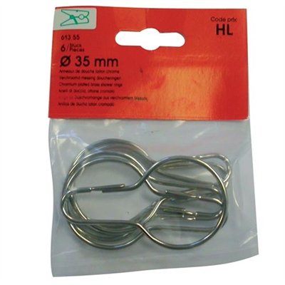 VYNEX - Anneau de douche nickelé blister de 6.